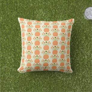 Thanksgiving Flowers in Pumpkin Patterned Cushion