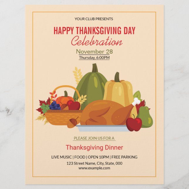 Thanksgiving Flyer template (Front)