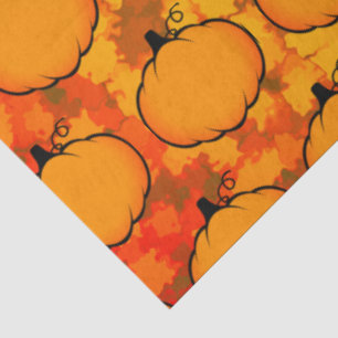 Thanksgiving Foliage Pumpkin Drawing Custom Text Tissue Paper