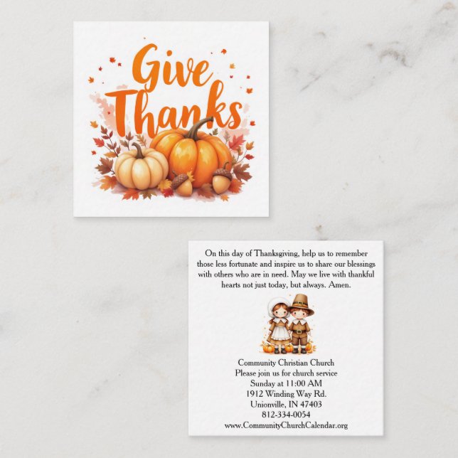 Thanksgiving Food Basket Prayer Church Invitation  (Front/Back)