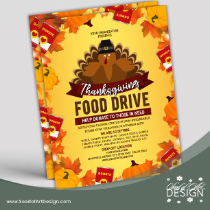 Thanksgiving Food Drive Charity Fundraiser Flyer