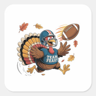 Thanksgiving Football Turkey Fantasy Football Square Sticker