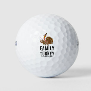 Thanksgiving for golfer with Cute turkey  Golf Balls