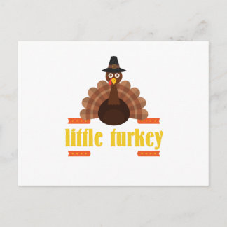 Thanksgiving for kids little turkey holiday postcard