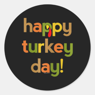 Thanksgiving For Women Her Happy Turkey Day Fall T Classic Round Sticker