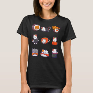 Thanksgiving For Women Men Cat Food Sushi Roller T-Shirt