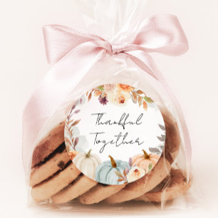 Thanksgiving Friends Giving Dinner Favour Classic Round Sticker