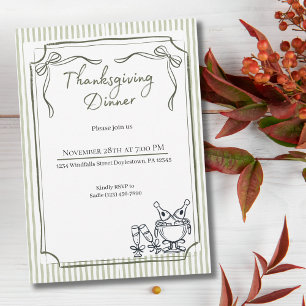 Thanksgiving Friendsgiving Dinner Chic Fall Invitation