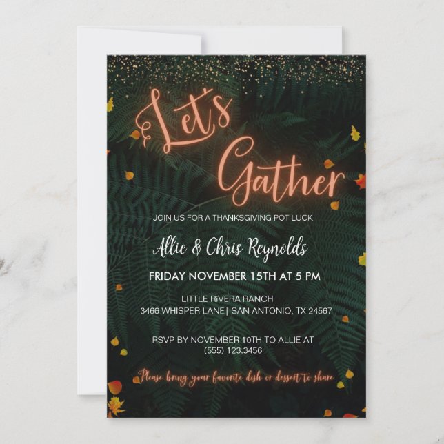 Thanksgiving Friendsgiving Editable Invitation (Front)