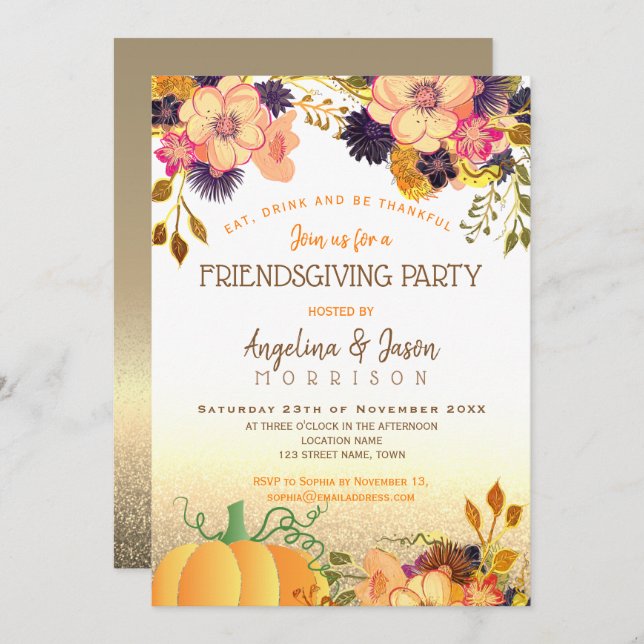 Thanksgiving Friendsgiving Party Invitation (Front/Back)
