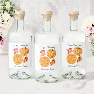 Thanksgiving Friendsgiving Pumpkin Spice Latte   Liquor Bottle Label
