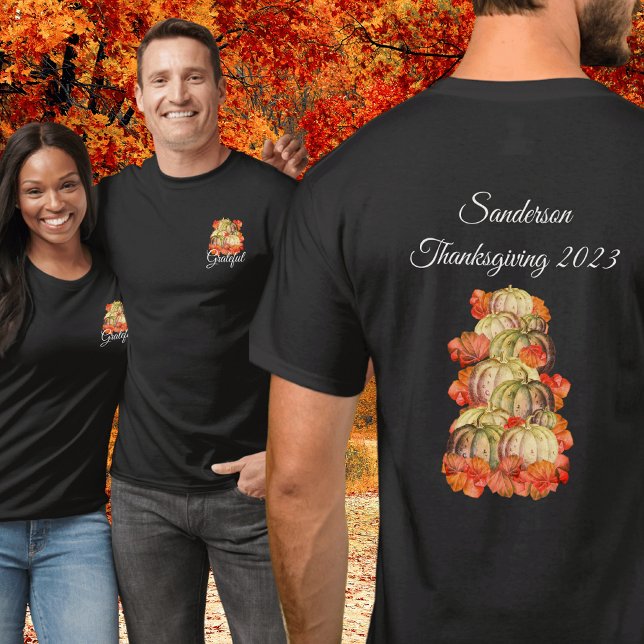 Thanksgiving Friendsgiving Watercolor Pumpkins T-Shirt (Creator Uploaded)