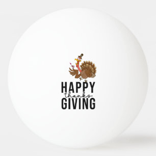 Thanksgiving funny cartoon turkey ping pong ball