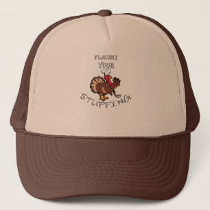 Thanksgiving Funny Chef Flaunting Turkey Trucker Hat