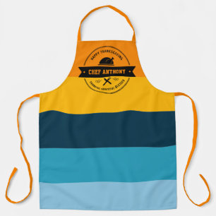 Thanksgiving  Funny Modern Stripe Personalised Apron