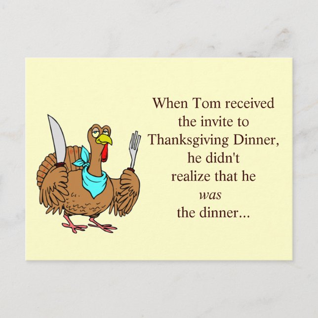 Thanksgiving Funny Postcard (Front)