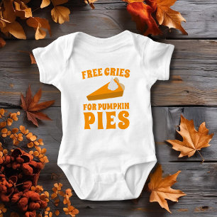 Thanksgiving Funny Pumpkin Pie Baby Bodysuit