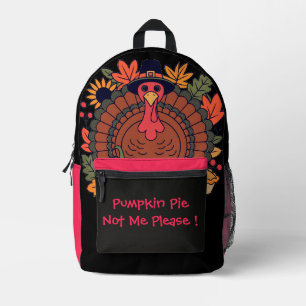 Thanksgiving,Funny Turkey Chef, Gobble  Printed Ba Backpack