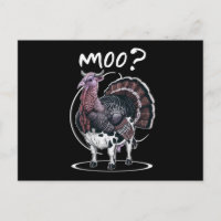 Thanksgiving Funny Turkey Cow Moo Fall