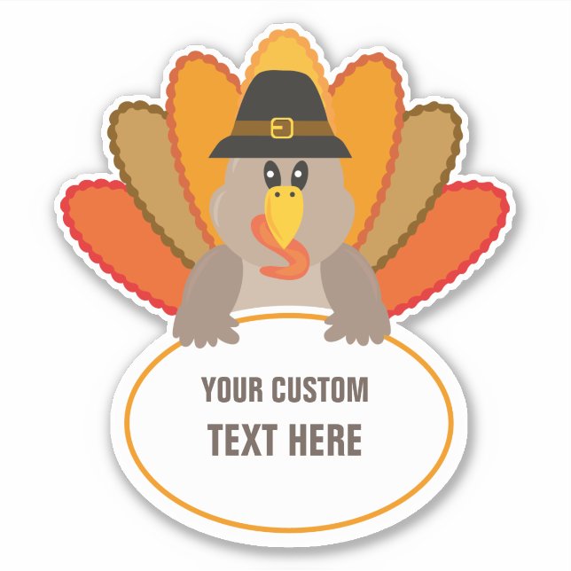 Thanksgiving funny turkey custom text template (Front)