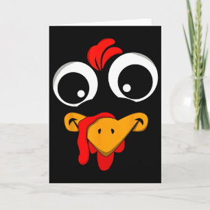 Thanksgiving Funny Turkey Face Costume Outfit Mens Card