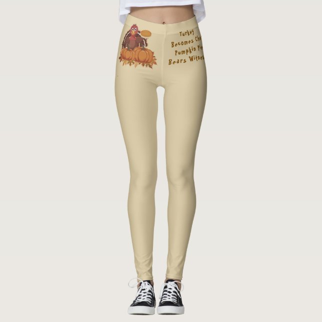 Thanksgiving, Funny Turkey, Modern Trendy  Legging (Front)