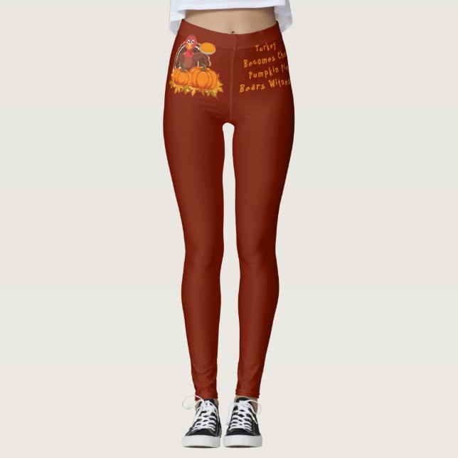 Thanksgiving, Funny Turkey, Modern Trendy  Legging (Front)
