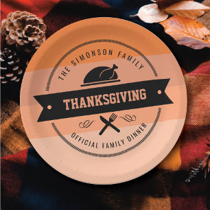 Thanksgiving Funny Turkey Personalized Paper Plate