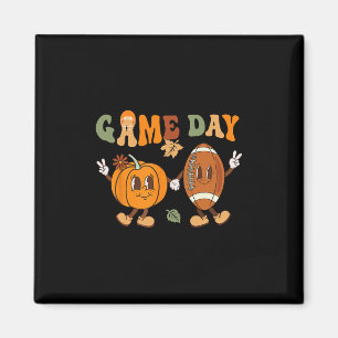 Thanksgiving Game Day Pumpkin Football Halloween F Magnet