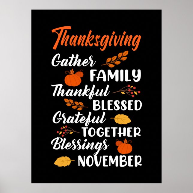 Thanksgiving Gather Family Poster (Front)