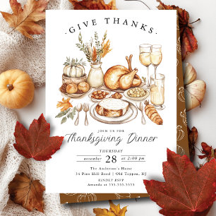 Thanksgiving Gathering Give Thanks Invitation