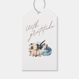 Thanksgiving Gift Tag, Floral, Pumpkin Tags