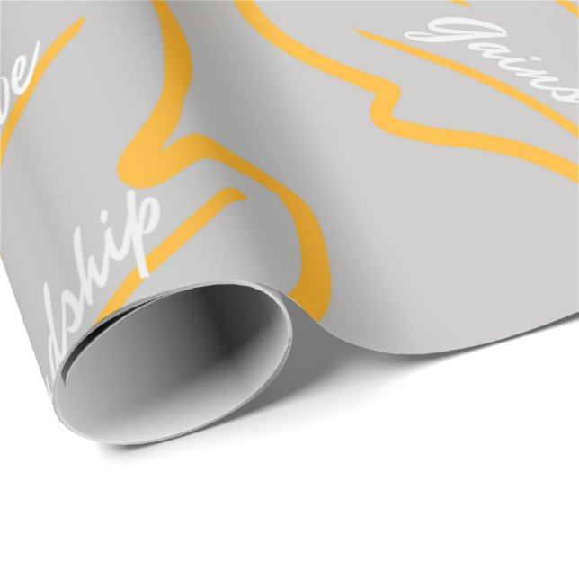 Thanksgiving Gift Wrapping - Grey Gold Wrapping Paper (Roll Corner)
