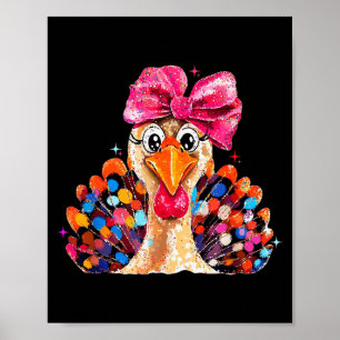 Thanksgiving Girls,coquette Turkey Funny Women, Gi Poster