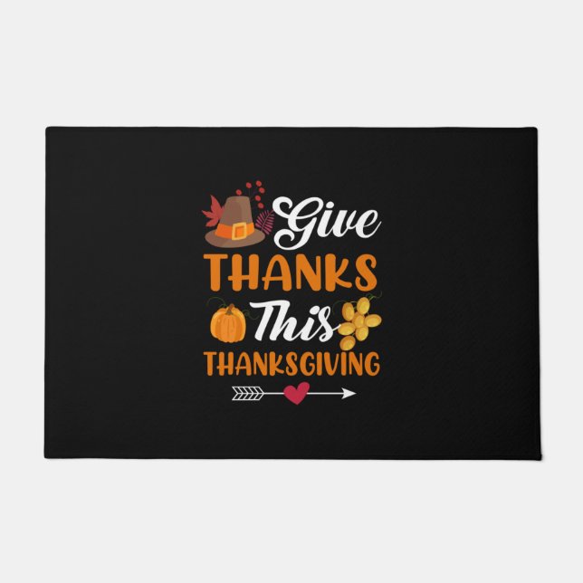 Thanksgiving Give Thanks This Thanksgiving Doormat (Front)