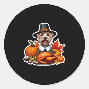 Thanksgiving Glen Of Imaal Terrier Dog Owner Mom D Classic Round Sticker
