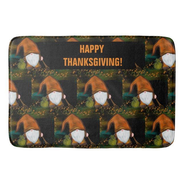 THANKSGIVING  GNOME  BATH MAT (Front)
