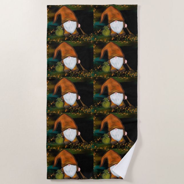 THANKSGIVING GNOME  BEACH TOWEL (Front)