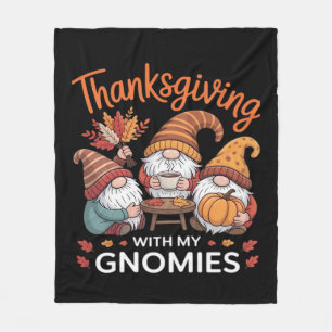 Thanksgiving Gnome Fall Leopard Turkey Essential T Fleece Blanket