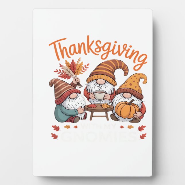Thanksgiving Gnome Fall Leopard Turkey Essential T Plaque (Front)