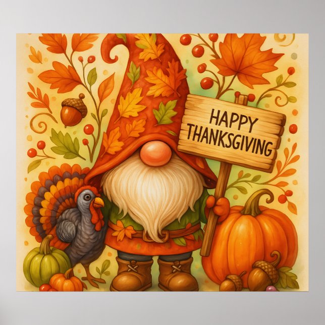 Thanksgiving Gnome Poster (Front)