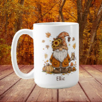 Thanksgiving Gnome Pumpkin Autumn Leaves