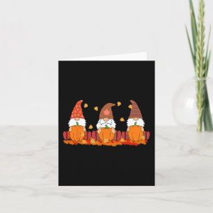 Thanksgiving Gnomes Cute Pumpkin Autumn Gnome Card