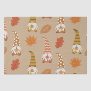 Thanksgiving Gnomes with autumn leaves    Tissue Paper