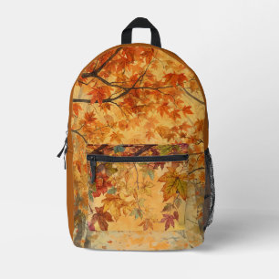Thanksgiving,Golden Leaves, Grateful Heart Printed Backpack