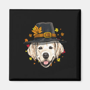 Thanksgiving Golden Retriever Pilgrim Turkey Day A Magnet