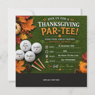 Thanksgiving Golf Celebration Invitation 