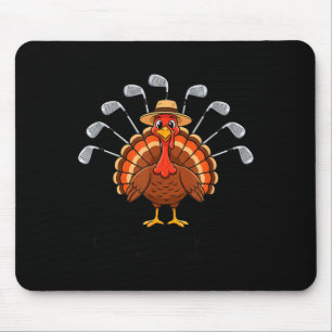 Thanksgiving Golf Turkey Funny Turkey Day Golf Cli Mouse Pad