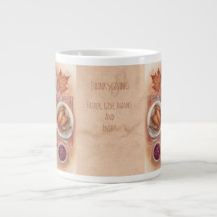 Thanksgiving, Grate Give Thanks and Enjoy Large Coffee Mug