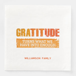 Thanksgiving Gratitude Family Get Together Napkin